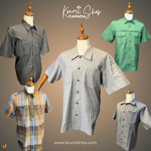 Chemises homme à manches courtes avec poches et motifs variés – Koumi Shop Canada