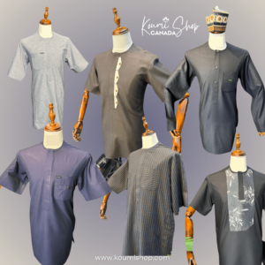 Boubous homme style chemise avec broderies et poches – Koumi Shop Canada